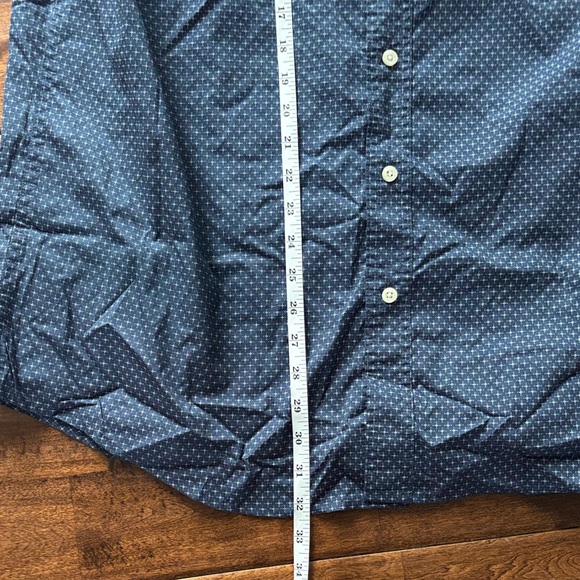 Chaps Navy Polka Dot Button-Down Shirt - Picture 6 of 7